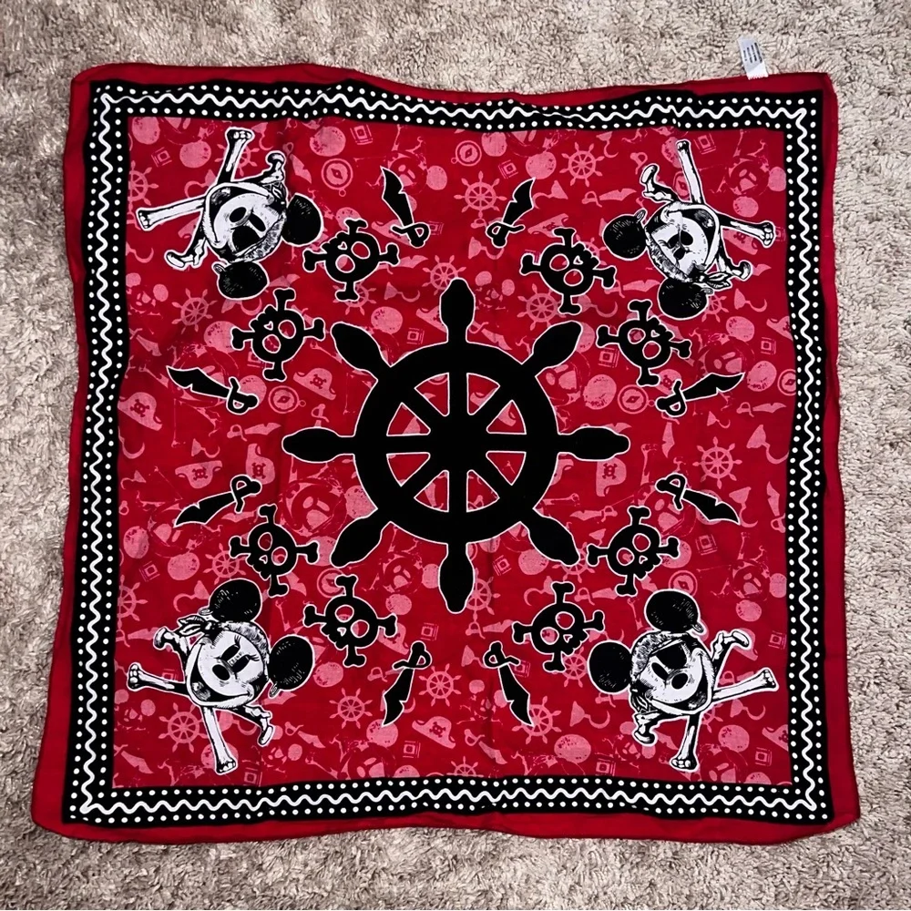 Disney Mickey Mouse Pirate Bandana Disney Cruise 20”x20”